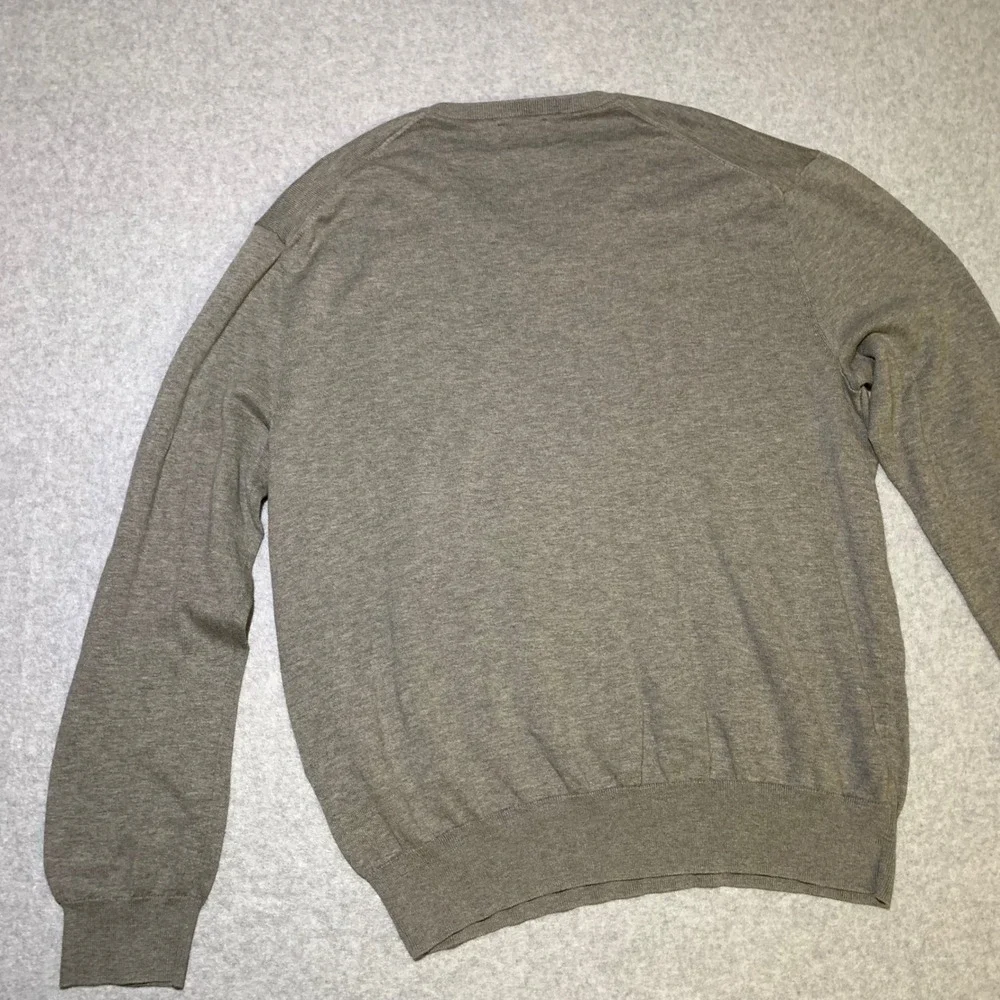 Polo‎ Ralph Lauren Mens XL Pima Cotton V-Neck Sweater Gray Pullover Pony Logo